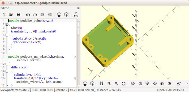 Projekt obudowy w OpenSCAD