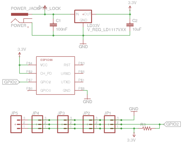 Schemat termometru wifi na ESP8266