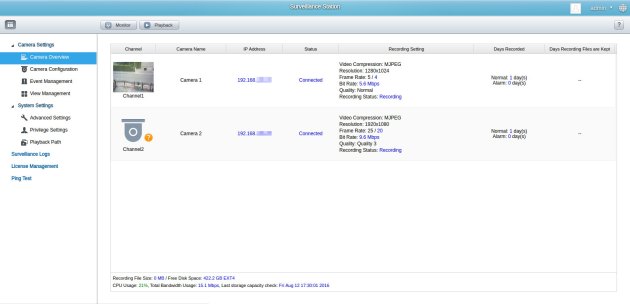 QNAP NAS - monitoring IP