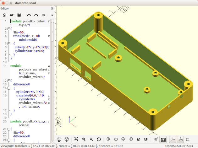 OpenSCAD - projekt obudowy