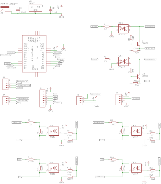 Bramka do domofonu 4+n - schemat