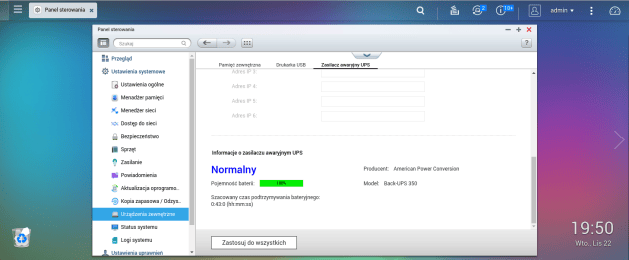QNAP HS-251+ - stan UPS
